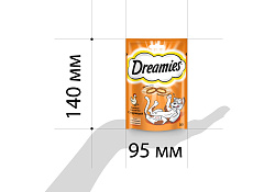 Dreamies Лакомство Дримис для кошек Подушечки с Курицей 30 г