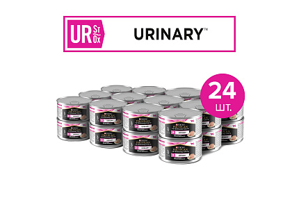 Purina Pro Plan Veterinary Diets UR Urinary Лечебные консервы ПРО ПЛАН Ветеринарная Диета для кошек Уринари Мочекаменная болезнь (цена за упаковку) 195г x 24шт