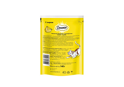 Dreamies Лакомство Дримис для кошек Подушечки с Сыром 140 г