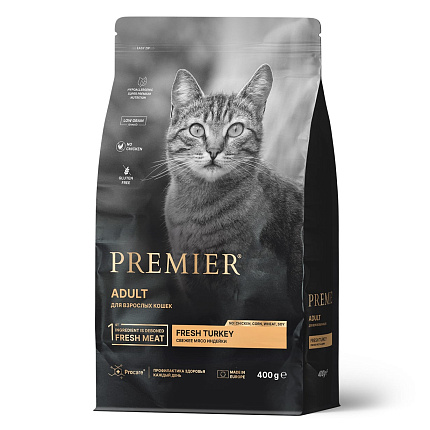 Premier Cat Turkey ADULT (Свежая индейка для кошек) 400 г