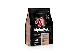 AlphaPet Superpremium Sterilised Сухой корм АльфаПет для Стерилизованных кошек Ягненок индейка 400 г