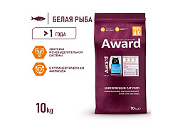 Award Adult Sterilized Сухой корм Авард для взрослых Стерилизованных кошек Белая рыба семя льна клюква цикорий 10 кг