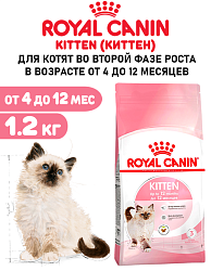 Сухой корм Royal Canin Kitten для котят до 12 месяцев 1.2 кг