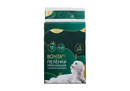 Bonitapet Пеленки Бонитапет для животных приучающие супервпитывающие 10шт 60х90 см