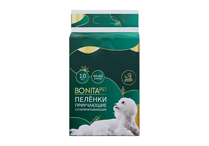 Bonitapet Пеленки Бонитапет для животных приучающие супервпитывающие 10шт 60х60 см