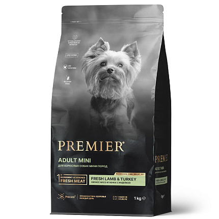 Premier Dog Lamb&Turkey ADULT Mini (Свежее мясо ягненка с индейкой для собак мелких пород) 1 кг