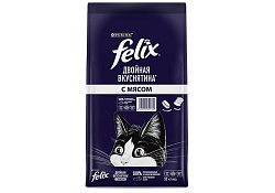 FELIX ДВОЙНАЯ ВКУСНЯТИНА Сухой корм Пурина Феликс для взрослых кошек с мясом 10 кг