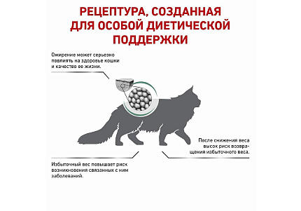Royal Canin Satiety Weight Management Ветеринарный сухой корм Роял Канин Сэтайети Вейт Менеджмент для кошек Контроль избыточного веса 1,5 кг