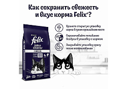FELIX ДВОЙНАЯ ВКУСНЯТИНА Сухой корм Пурина Феликс для взрослых кошек с мясом 10 кг
