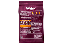 Award Hairball & Indoor Сухой корм Авард для взрослых Домашних кошек для Выведения шерсти Утка индейка зеленая чечевица юкка Шидигера 400 г