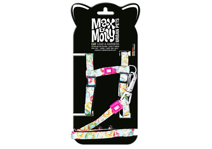 Max & Molly Комплект Макс и Молли для кошек Шлейка & Поводок Пончики 1 шт