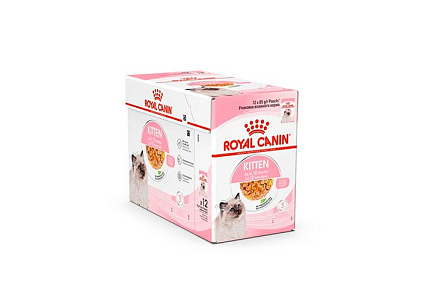 Royal Canin Kitten Instinctive Jelly Влажный корм (Консервы-Паучи) Роял Канин Киттен Инстинктив для Котят в возрасте от 4 до 12 месяцев в Желе (цена за упаковку) 85г х 28шт