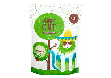 Smart Cat Наполнитель Смарт Кэт для кошек Силикагелевый аромат Алоэ 3,8 л (1,66 кг)