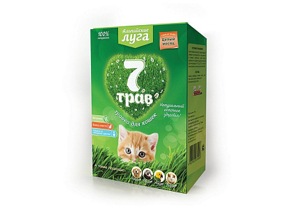 Альпийские Луга 7 Трав Травка для кошек (лоток) 75 г