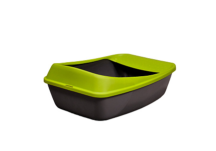 MPS Virgo МПС туалет-лоток с рамкой Цвета: серый с салатовым бортом, серый с голубым бортом (указывайте цвет в комментарии к заказу) 52х39х20 см