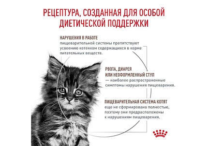 Royal Canin Kitten Gastrointestinal Ветеринарный сухой корм Роял Канин Гастроинтестинал для Котят от 2 до 10 месяцев при Нарушениях пищеварения 2 кг