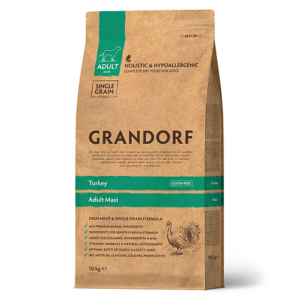 GRANDORF DOG Turkey MAXI (индейка для собак крупных пород) 10 кг.