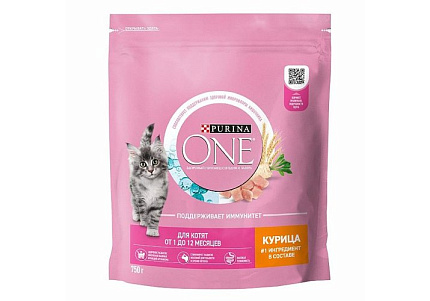 PURINA ONE KITTEN Сухой корм Пурина УАН для котят с курицей 750 г