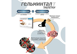 Гельминтал Т Таблетки от Гельминтов для Котят и кошек весом до 4 кг 1 х 2 шт