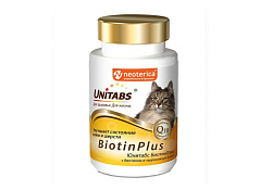 Unitabs BiotinPlus с Q10 Витаминно-минеральный комплекс Юнитабс для кошек с Биотином и Таурином 120 таб