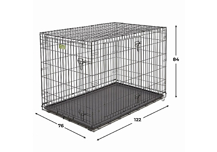 MidWest iCrate Double Door Dog Crate Клетка Мидвест 2 двери Черная 48")122х76х84h см