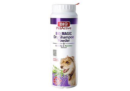 Bio PetActive Bio Magic Dry Shampoo Powder Сухой шампунь Био ПетАктив для собак с экстрактом Лаванды и Розмарина 150 г