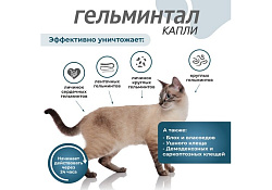 Гельминтал К Spot-on Капли от Гельминтов на холку для кошек весом до 4 кг 1 х 3 шт