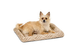 MidWest Deluxe Wave Bed Лежанка Мидвест Меховая Песочная для собак и кошек 56 х 44,5 х 6,5 см