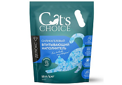 Cats Choice Силикагелевый впитывающий наполнитель Кэт Чойс для кошачьего туалета с синими гранулами 10 л (4 кг)