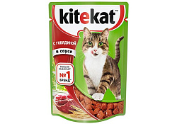 Kitekat Паучи Китикет для кошек Говядина в соусе (цена за упаковку) 85г x 28шт