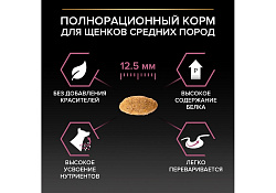 PRO PLAN OPTI DERMA Сухой корм ПРО ПЛАН для щенков средних пород при чувствительной коже с лососем 12 кг