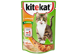 Kitekat Паучи Китикет для кошек Курица в желе (цена за упаковку) 85г x 28шт