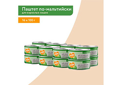 Мнямс Delicatesse Влажный корм Консервы для кошек Паштет по-мальтийски Кролик с зеленой фасолью (цена за упаковку) 100г х 16шт