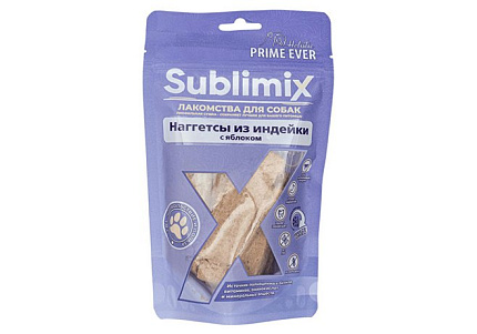 Prime Ever Sublimix Лакомство Прайм Эвер для собак Наггетсы из Индейки с яблоком 60 г