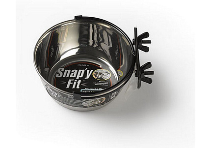 MidWest Snapy Fit Stainless Steel Миска Мидвест для клеток и вольеров Нержавеющая сталь 950 мл
