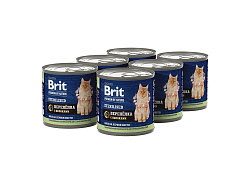 Brit Premium by Nature Sterilised Консервы Брит для Стерилизованных кошек Перепелка с яблоками (цена за упаковку) 200г х 6шт