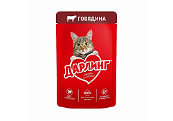 Дарлинг Влажный корм Паучи для взрослых кошек Говядина в подливе (цена за упаковку) 75г х 26шт