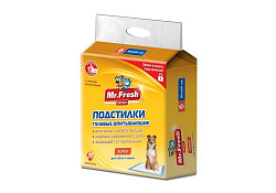 Mr.Fresh Expert Super Подстилки Мистер Фреш Повышенной впитываемости Гелевые с Липкими фиксаторами 90х60см 6шт