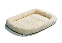 MidWest Quiet Time Pet Bed Лежанка Мидвест Флисовая Белая 22") 53х33 см