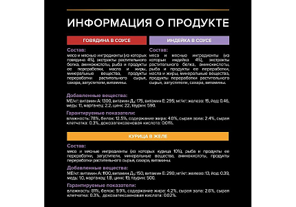 PRO PLAN KITTEN Влажный корм Паучи ПРО ПЛАН для Котят Ассорти вкусов Говядина в соусе Индейка в соусе Курица в желе (цена за упаковку) 85г х 10шт