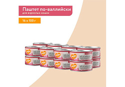 Мнямс Delicatesse Влажный корм Консервы для кошек Паштет по-валлийски Ягненок с морковью (цена за упаковку) 100г х 16шт