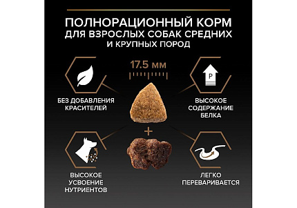 PRO PLAN DUO DELICE Сухой корм ПРО ПЛАН для взрослых собак средних и крупных пород с говядиной 10 кг