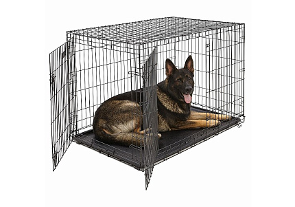 MidWest iCrate Double Door Dog Crate Клетка Мидвест 2 двери Черная 48")122х76х84h см