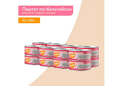 Мнямс Delicatesse Влажный корм Консервы для Котят Паштет по-бельгийски Телятина с овощами (цена за упаковку) 100г х 16шт