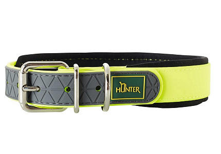 Hunter Convenience Comfort Ошейник Хантер для собак биотановый мягкая горловина неон Желтый 50 (37-45)/2,5см