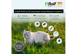 Rolf Club 3D Спрей Рольф Клуб от Клещей и Блох для кошек 200 мл