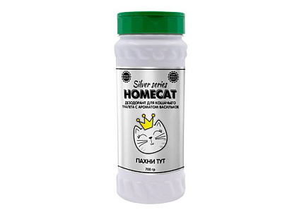 Homecat Silver Series Дезодорант Хоумкэт Пахни Тут для кошачьего туалета с ароматом Васильков 700 г