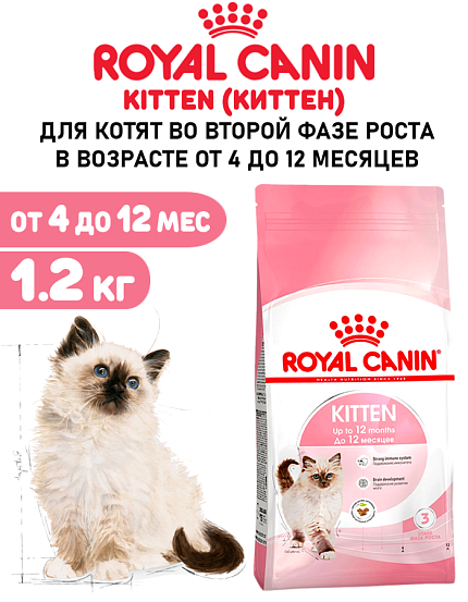 Сухой корм Royal Canin Kitten для котят до 12 месяцев 1.2 кг