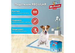 Mr.Fresh Expert Regular Подстилки Мистер Фреш Гелевые впитывающие с Липкими фиксаторами 60х60см 24шт