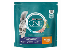 PURINA ONE STERILISED Сухой корм Пурина УАН для взрослых стерилизованных кошек с курицей 1,5 кг